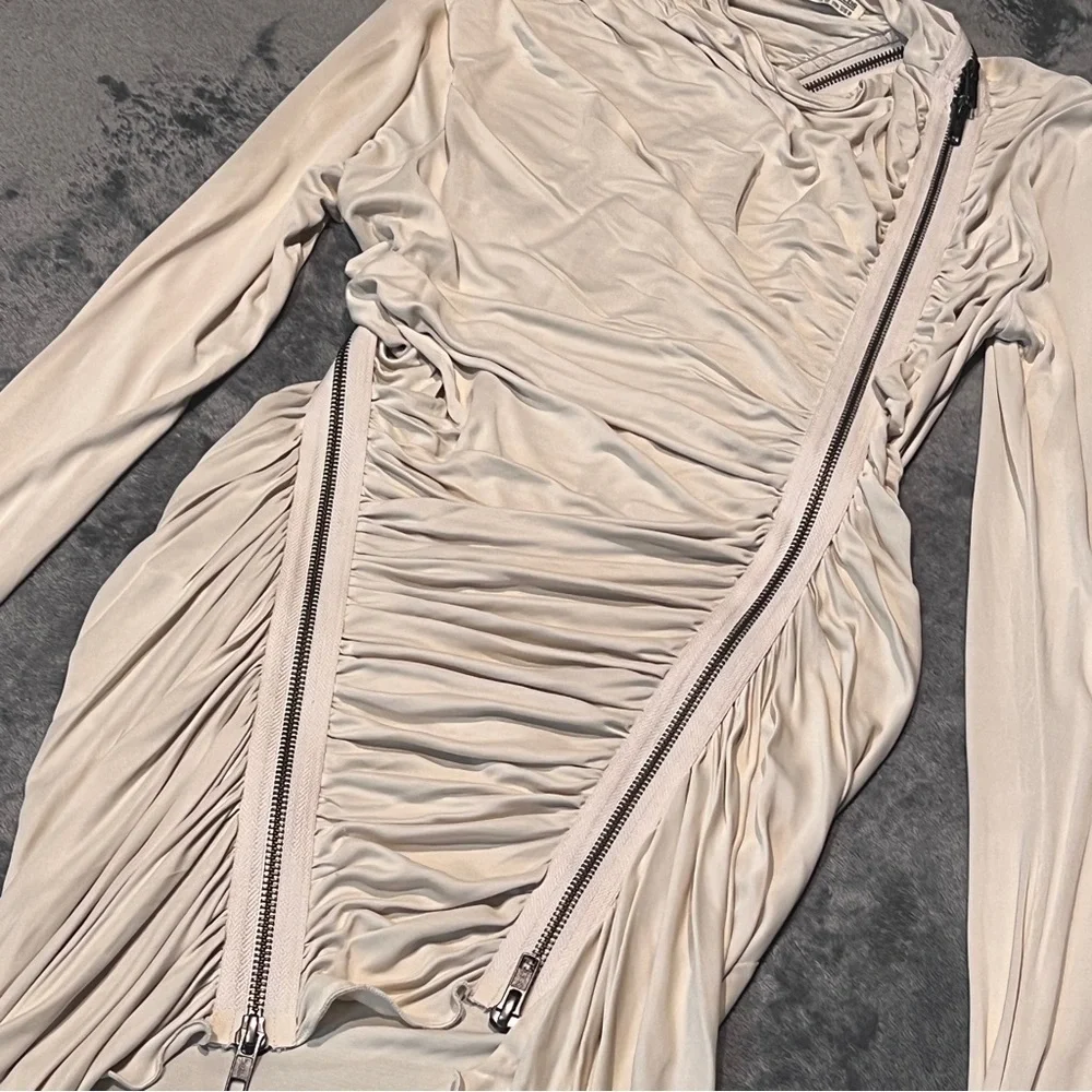 ALLSAINTS NWOT GISELE ROUCHED BODYCON ZIP DRESS - Picture 10 of 16